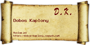 Dobos Kaplony névjegykártya